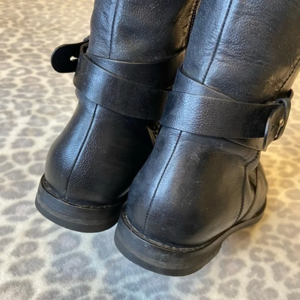 Cole Haan Black Leather Riding Petra‎ Belt II Boots